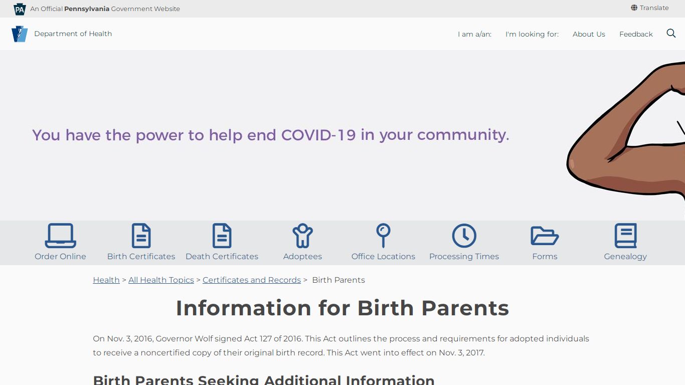 Birth Parents - Department of Health